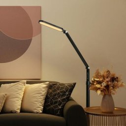 2 en 1 Lampadaire en bois led Lampe de lecture debout pour le travail et l'artisanat, avec