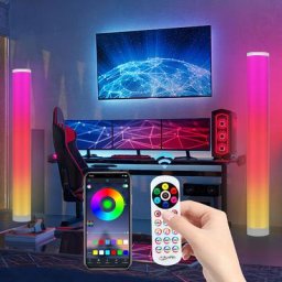 2x 6W led lampadaire coloré coin lampe stand uplighter coin lampe rgb lampadaire - Blanc - Swanew