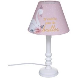 Atmosphera - Lampe princesse avec pied en bois créateur d'intérieur - Rose / blanc