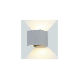 Silamp - Applique Murale Grise led 12W IP54 Carré - Blanc Chaud (2300K - 3500K)