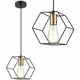 Toolight - lampe suspendue APP1131-1CP noir or métal E27 1-POINTS de lumière - noir