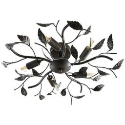 Lampenwelt - Plafonnier à intensité variable 'Yos' en métal pour chambre à coucher - noir, doré