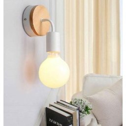 Modern Lampe murale en fer forgé bois, Vintage Lampe de sol E27 40W Applique murale Lampe de