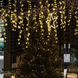 Guirlande led,led Rideau Lumière,Guirlande Lumineuse 600 LEDs 20m blanc chaud Noël Cônes de glace