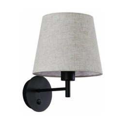 Barcelona Led - Applique murale avec abat-jour et interrupteur Classic riga - E27 Lin - Lin