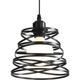 Suspension Luminaire Industrielle Vintage, Lustre Industriel E27 avec Abat-jour en fil en spirale,
