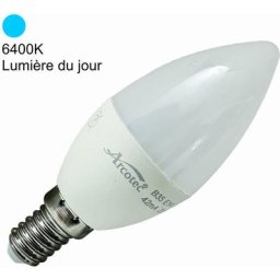 Ampoule LED E14 flamme 4,9W 470Lm 6400K - garantie 2 ans