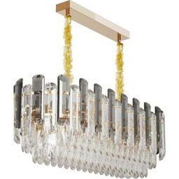 Lustre Salon Cristal Moderne Suspendu - Luminaire Plafonnier led pour Salle à Manger Chambre Salon