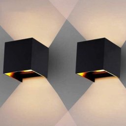 SWANEW Applique murale LED IP65 Extérieur Chambre à coucher Moderne Lampe Up Down Lampe 12W Noir