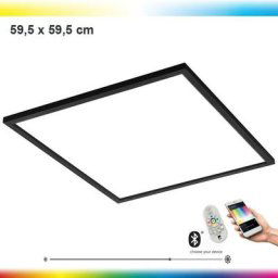 Clairage de plafond salobrena-c l noir: 59,5 b: 59,5 h: 5cm dimmable 2700-6500K avec fonction