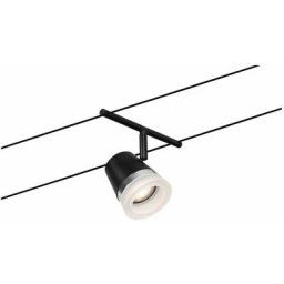 Paulmann - Système de corde Spot cône noir mat, chrome sans ampoules max. 1xw gu5,3 dc 60va