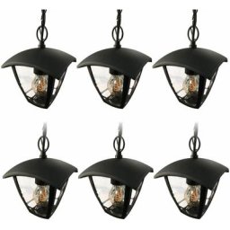Lot de 6 Suspensions Alicante extérieur pour jardin Noir E27