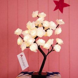 45cm Arbre Lumière de Décoration à 36 led, Lampe de Nuit Rose Arbre de Table pour la Décoration de