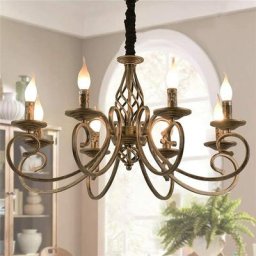 Ganeed lustres rustiques, 8 lumières bougie Français pays lustre, luminaire suspendu en fer Vintage