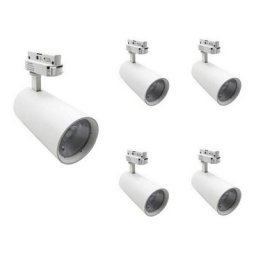 Spot led sur Rail 30W 60° Monophasé blanc (Pack de 5) - Blanc Neutre 4000K - 5500K - Blanc Neutre