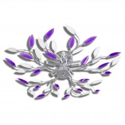Plafonnier avec bras en acrylique Violet et blanc 5ampoules E14 vidaXL - Violet