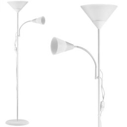 Monzana - Lampadaire sur pied avec liseuse Luminaire Lampe orientable 175 cm Blanc ou noir-Blanc