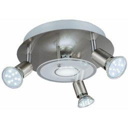 Plafonnier led luminaire plafond rond métal verre éclairage plafond salon 3 spots GU10
