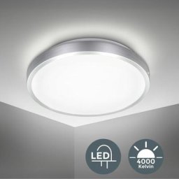 B.k.licht - Plafonnier led finition titane éclairage plafond led 15 w blanc neutre salon salle à