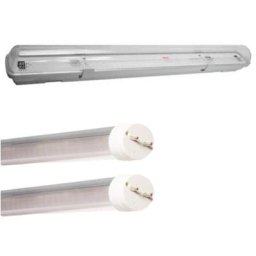 Kit de Réglette led Etanche Double pour Tubes T8 60cm IP65 (2 Tubes Néon led 60cm T8 10W inclus)