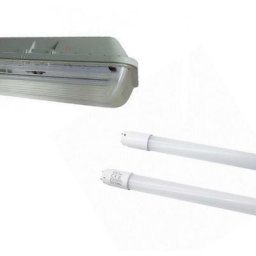 Kit de Réglette led étanche Double pour Tubes T8 120cm IP65 (2 Tubes Néon led 120cm T8 20W inclus)