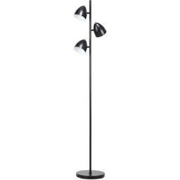 Lampadaire design industriel 3 ampoules max. 40 w abats-jours orientables acier noir - Noir