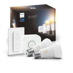 Philips - Kit démarrage ampoule led connectée Hue White - 10,5W - Lot 2 E27 - Télécommande Hue