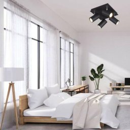 802430432 plafonnier marley en métal noir mat 1 x GU10 - Trio Leuchten