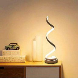 Lampe de Table Spirale led , incurvée lampe de bureau led, 12W lumière blanc chaud, creative