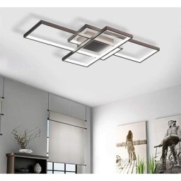 Plafonnier Moderne, Lampe de Plafond led 75W, Lustre led Café Acrylique 3-Rectangle, Éclairage de