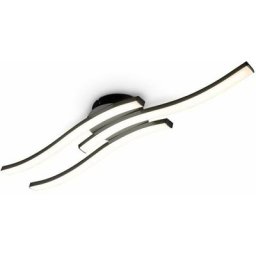 I Plafonnier led à 3 lampes i 3.000K blanc chaud i 18 Watt i 1.440 Lumen i noir i blanc acrylique i