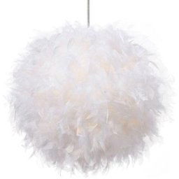 Lustre Suspension en Plume Luminaire Design forme Sphère E27 40W Pendentif Abat-jour pour Chambre