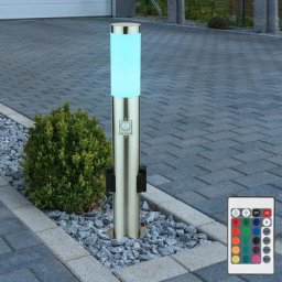 Lampadaire douilles lampadaire avec détecteur de mouvement lampe d'extérieur en acier inoxydable,