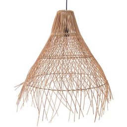 Privatefloor - Suspension en rotin tressé, style Boho Bali - Trui Naturel - Métal, Rotin - Naturel