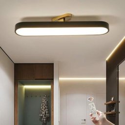 Plafonnier Moderne Dimmable, Plafonnier led Linéaire Acrylique avec Télécommande, Luminaire