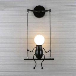 Moderne Lampe Murale Applique Créatif Simplicité Design Petite Personne Créatif E27 Luminaire Noir