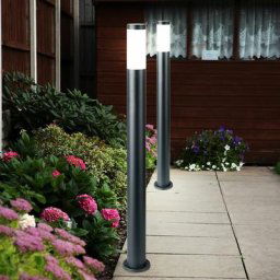 2x lampadaires d'extérieur piliers en acier inoxydable éclairage de chemin de jardin éclairage de