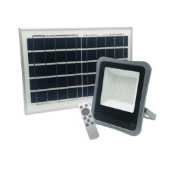 Silamp - Projecteur Solaire led 8W Dimmable (Panneau Solaire + Télécommande Inclus) - Blanc Froid