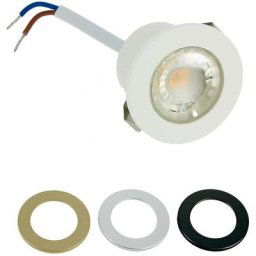 Arum Lighting - Mini spot encastrable led 1W IP54 + 3 Collerettes Température de Couleur: Blanc