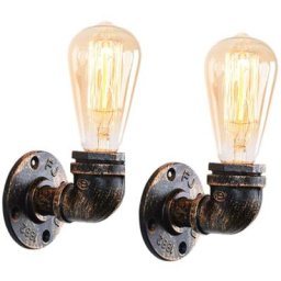 2x Applique murale en Fer Métal Conduite D'eau Style Industriel Rétro , Lampe de Mur E27 Restaurant