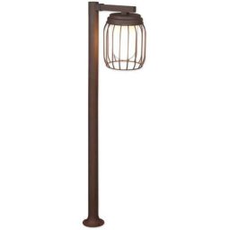 Lúzete - lampadaire d'aluminium fonte rouille E27 IP44 zingiber - Oxyde