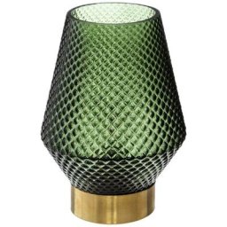 Atmosphera - Lampe led Dante - verre H17 cm créateur d'intérieur - Vert