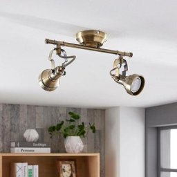 Lampenwelt - Plafonnier à intensité variable 'Perseas' en métal pour salon & salle à manger