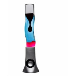 Licht-erlebnisse - Lampe à lave au design rétro liquide bleu cire rouge dotée de hautparleur