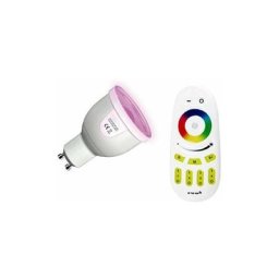 Spot led rgb + Blanc du Jour GU10 5W Pilotable via Télécommande Radiofréquence