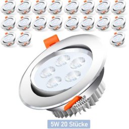 Lot de 20 Spots Encastrable spots à encastrer 5W Blanc froid led spots orientables éclairage