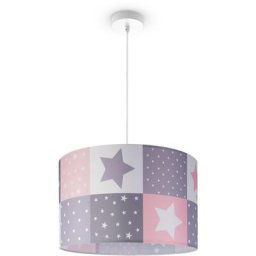 Paco Home - Plafonnier Suspension Chambre Enfant Abat-Jour Tissu Rond Coloré Bébé E27 Lampe à