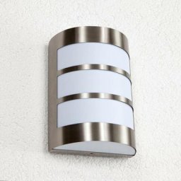 Lindby - Applique extérieure 'Kristian' en inox - inox, blanc opale