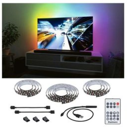 78882 strip led usb éclairage tv 75'' 3,1M 60LEDS/M dynamic rainbow rgb incl. 1X5W gradable bande