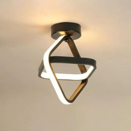Plafonnier led, Lampe de Lustre moderne noir Plafonnier de couloir carrée 22W pour Couloir Balcon,